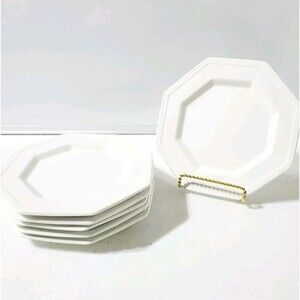 Set of 6 Johnson Brothers Heritage White Octagonal Ironstone Bread Plates 6"